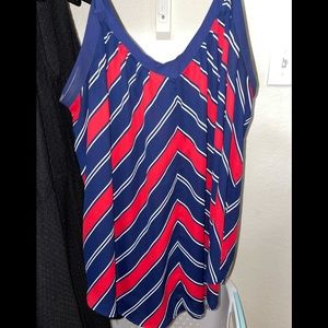 Torrid Sophie Navy/Red/White chiffon 2